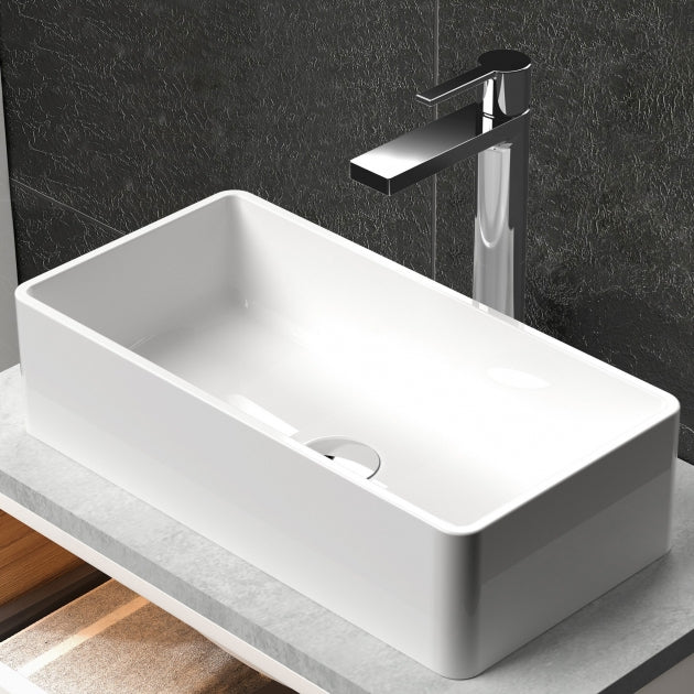 Serenity Rectangular Countertop Basin - 465mm Wide - White