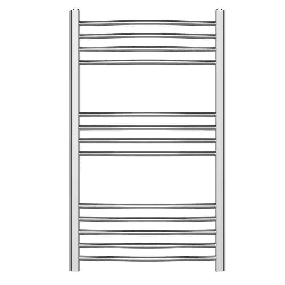 Curved Heated Towel Rail Bathroom Radiator - Chrome