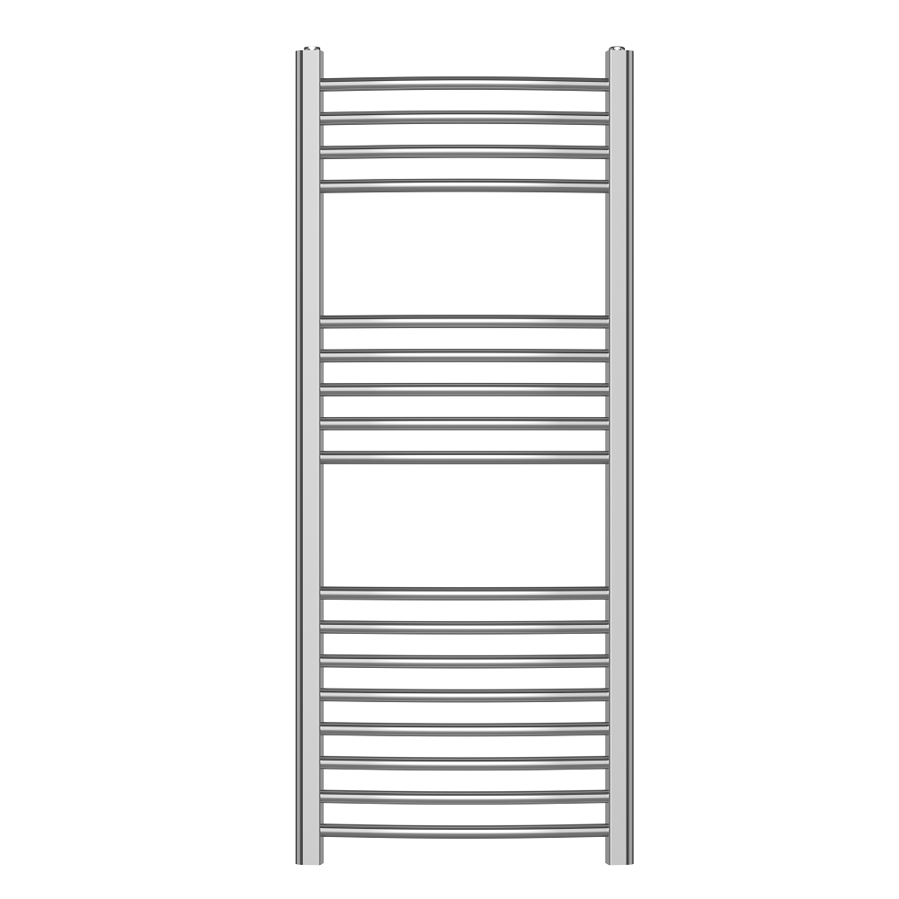 Curved Heated Towel Rail Bathroom Radiator - Chrome