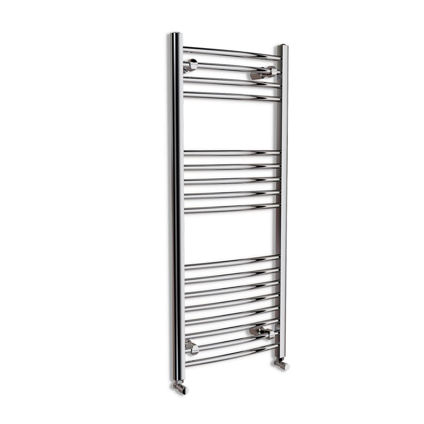 Curved Heated Towel Rail Bathroom Radiator - Chrome