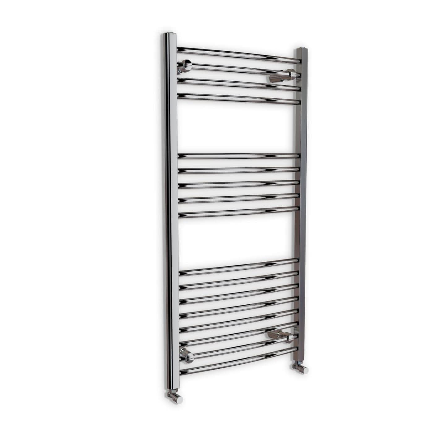 Curved Heated Towel Rail Bathroom Radiator - Chrome