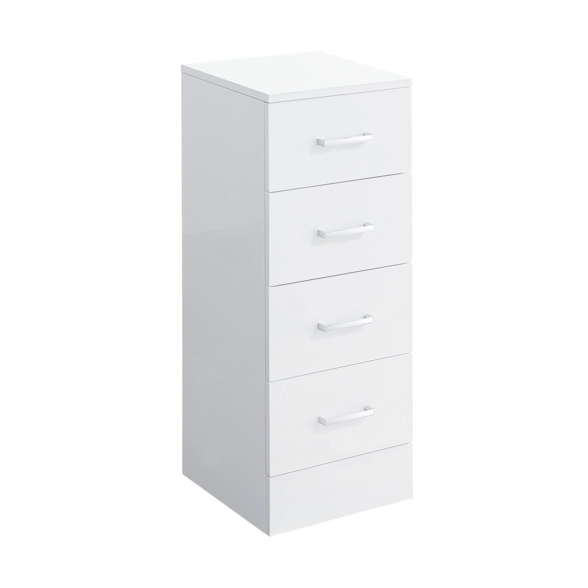 Mars 4 Drawer Storage Unit - Gloss White - Drawer Options