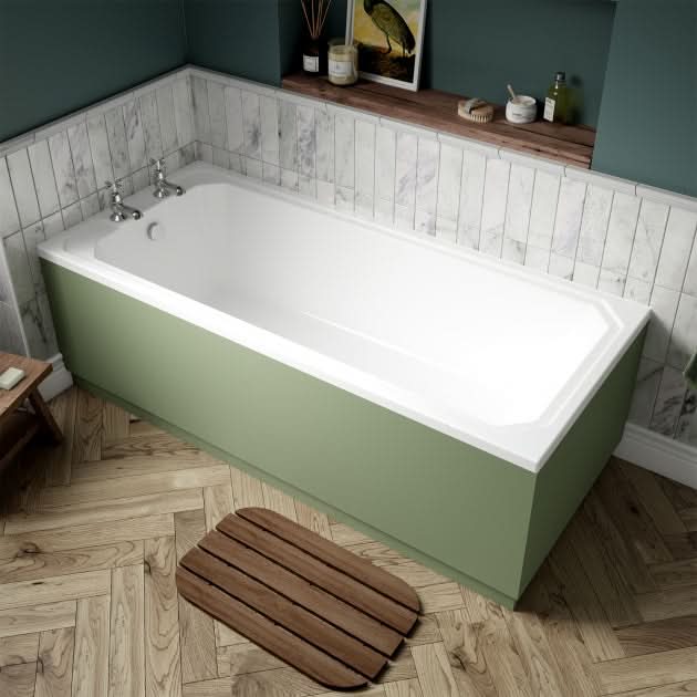 Metro Rectangular Single Ended Bath with Legs - White