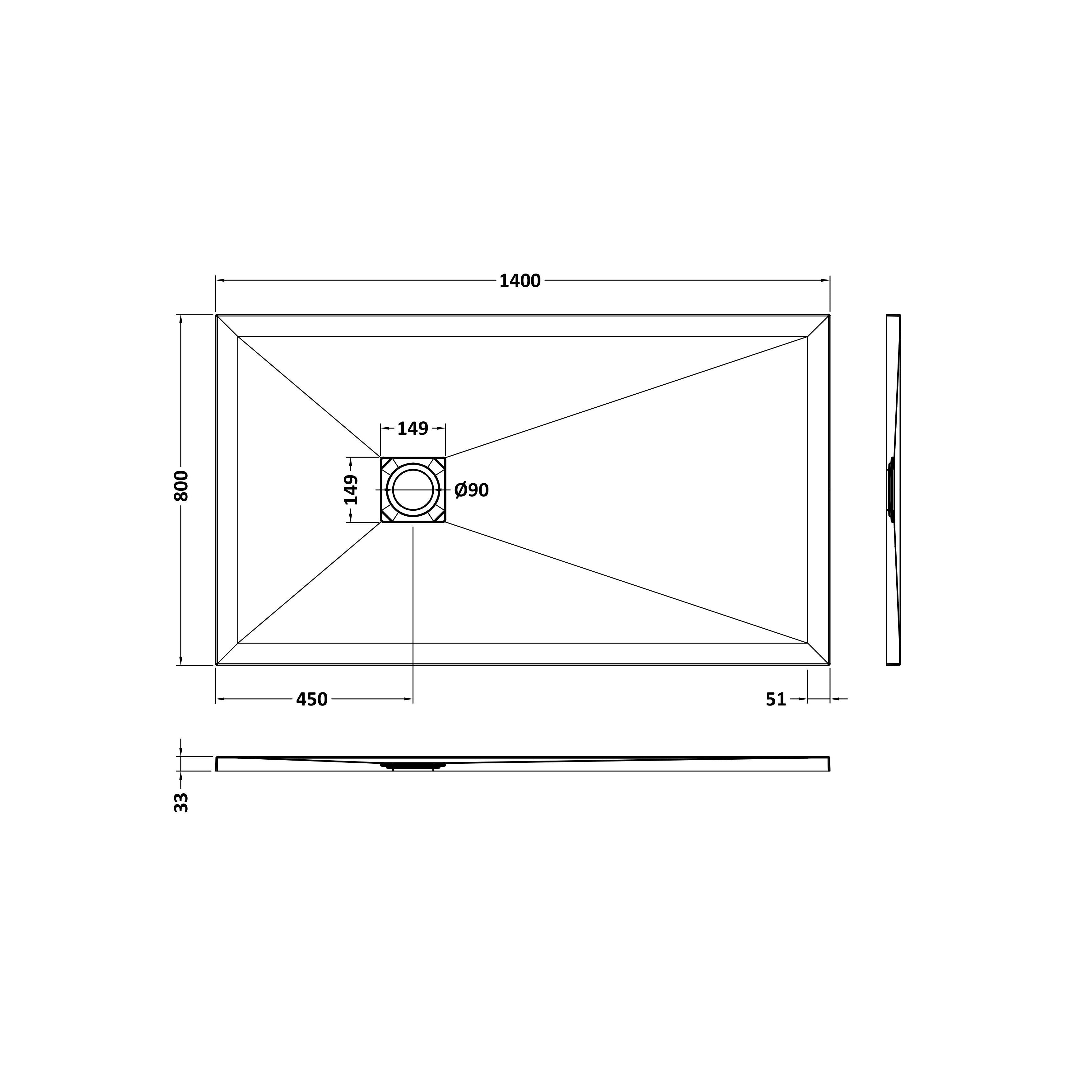 Bibe Slimline Rectangular Shower Tray