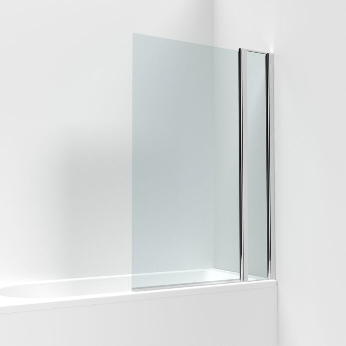 Elite Square 6mm Bath Screen with Fixed Return Panel - 1433 x 998mm - Chrome