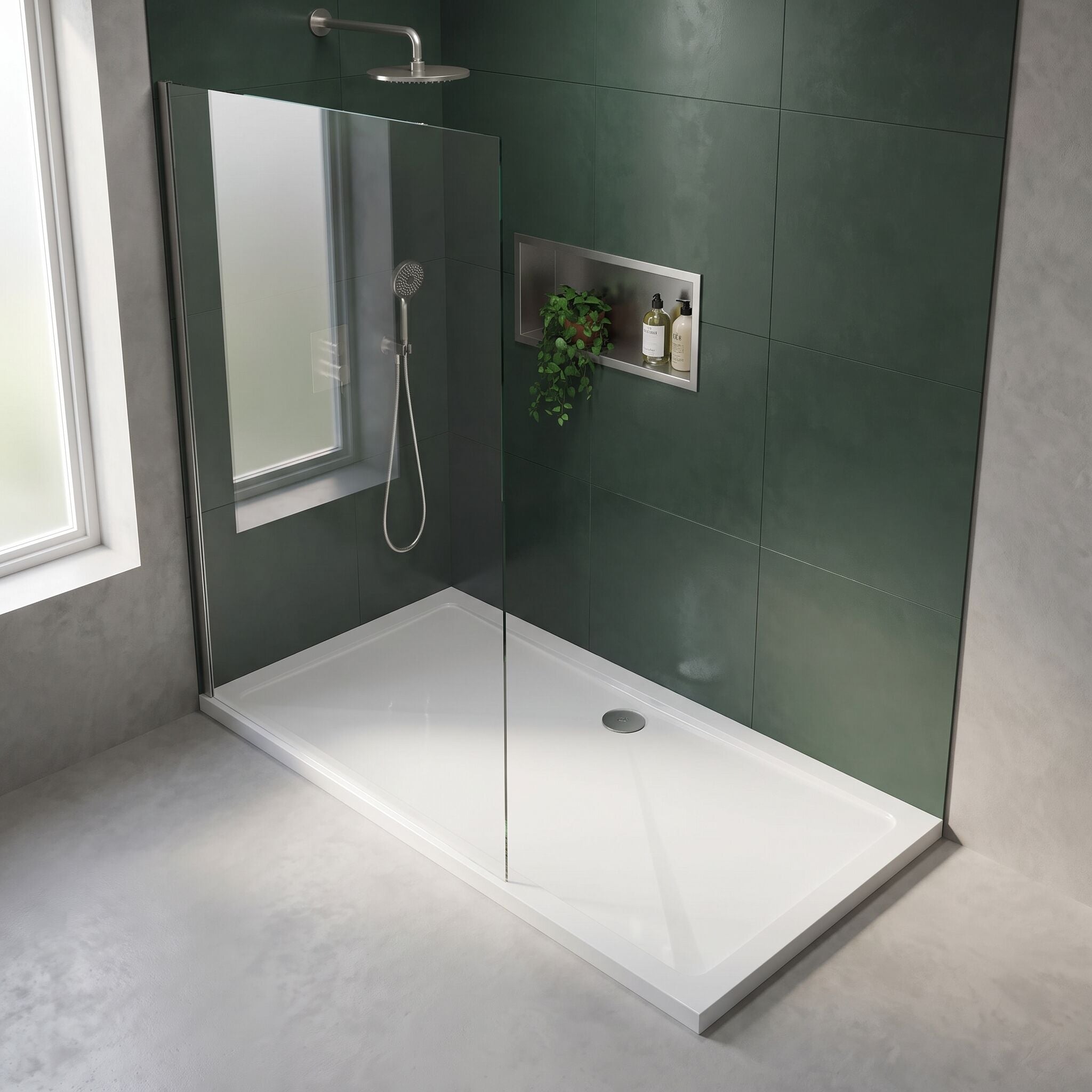 Bibe Slimline Rectangular Shower Tray - Gross White