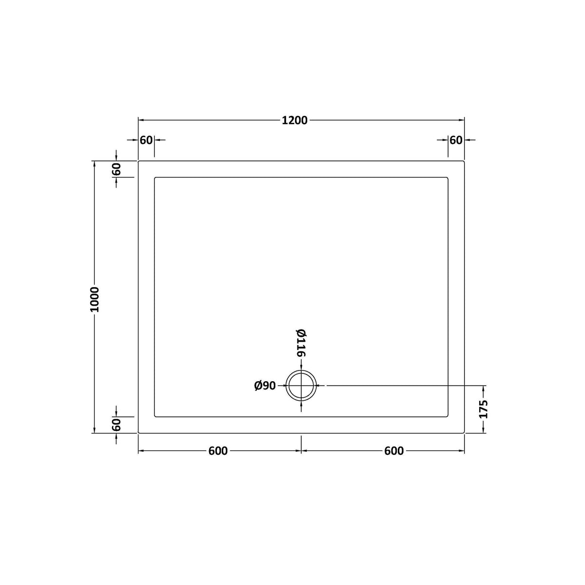 Bibe Slimline Rectangular Shower Tray - Gloss White