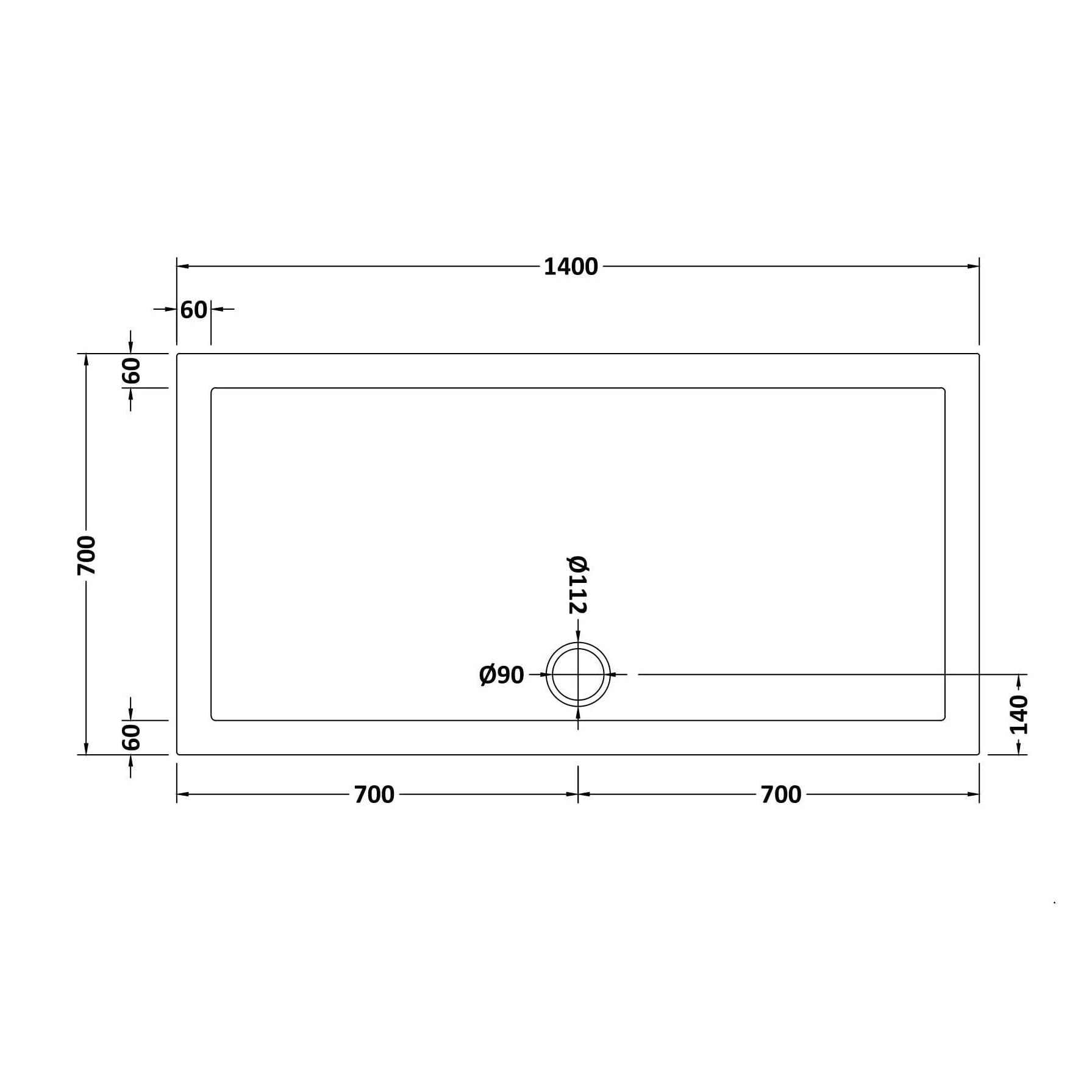Bibe Slimline Rectangular Shower Tray - Gloss White
