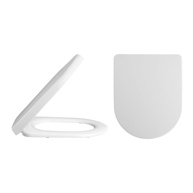 Nio Modern D-Shaped Soft Close Toilet Seat - White