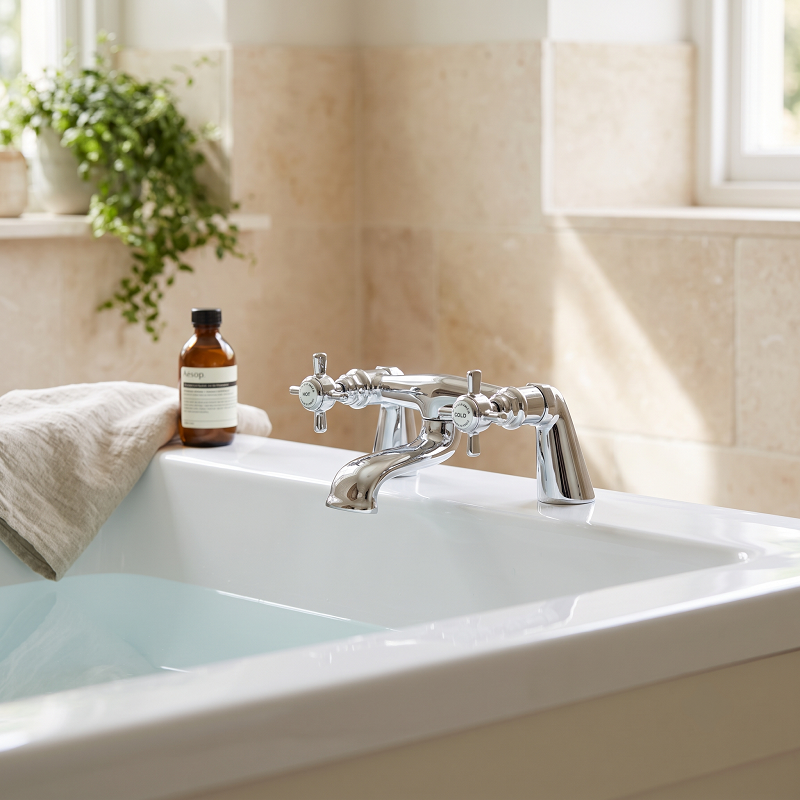 Chatsworth Deck Mounted Bath Filler Tap - Chrome