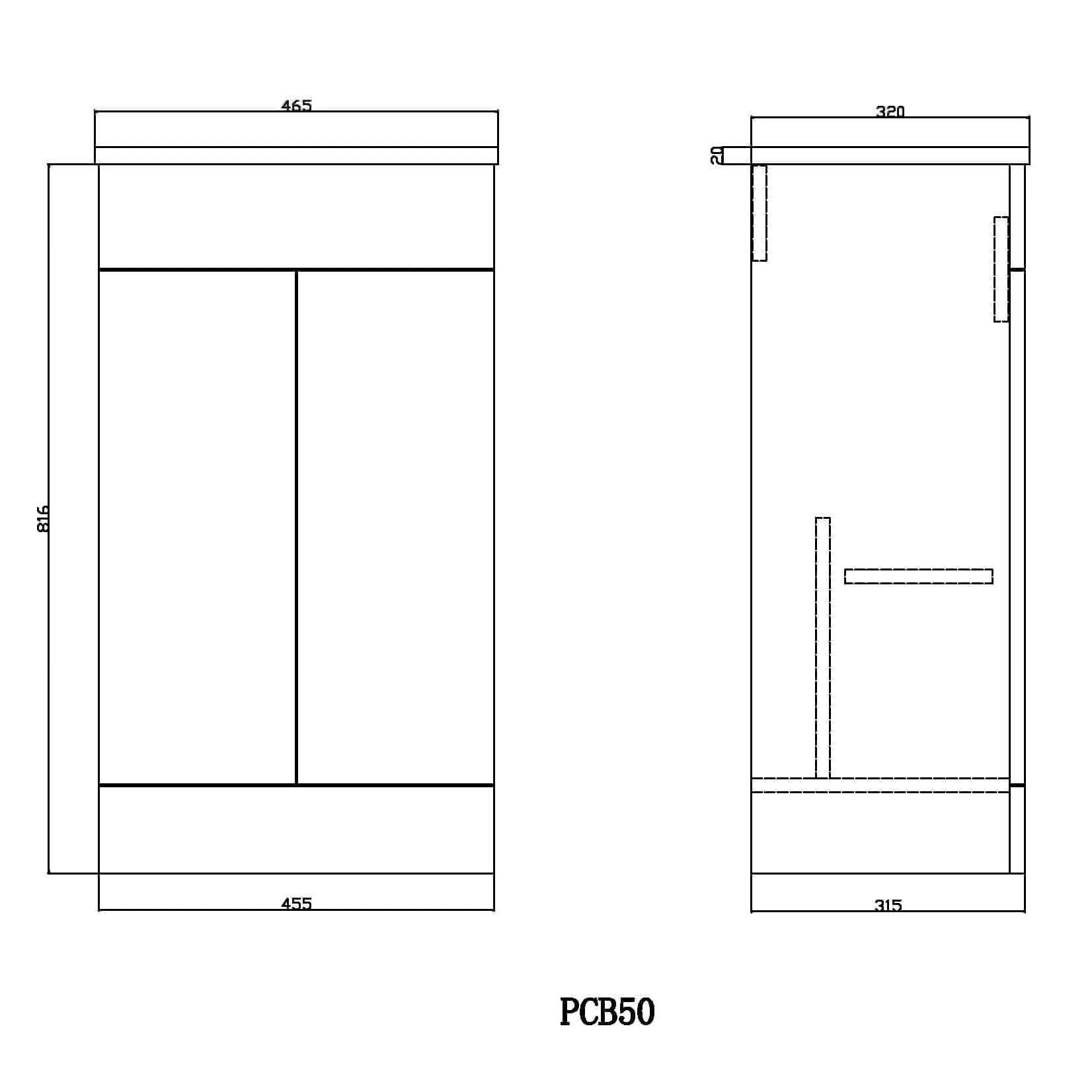 Modern 2 Door Floorstanding Vanity Unit With Basin - White
