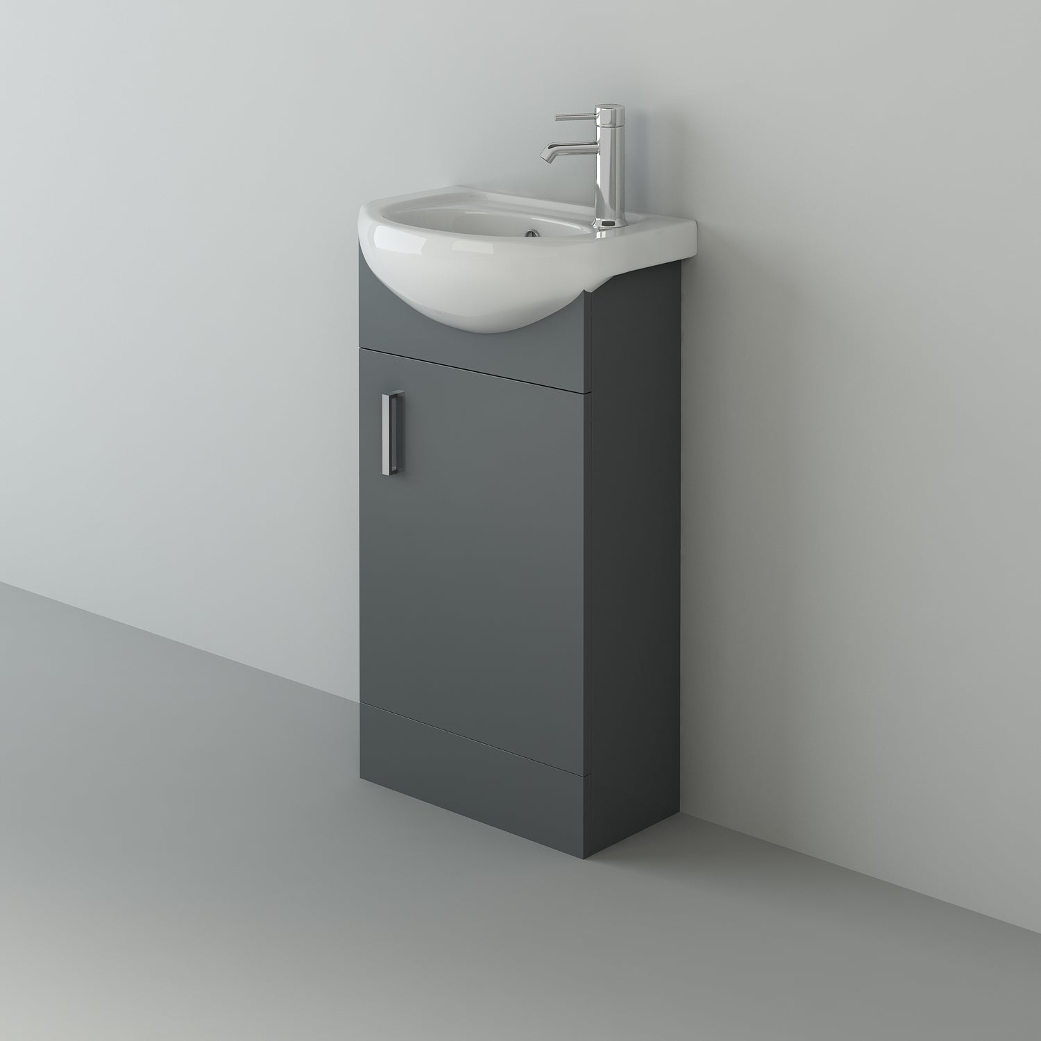 VeeBath Cove 400mm 1 Door Cloakroom Floorstanding Vanity Unit With Basin