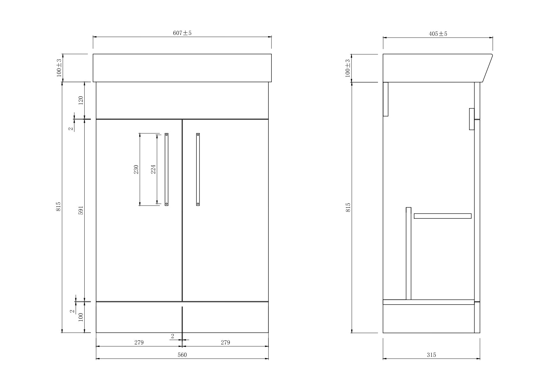 VeeBath Sphere Floorstanding Vanity Unit with Basin - Gloss White