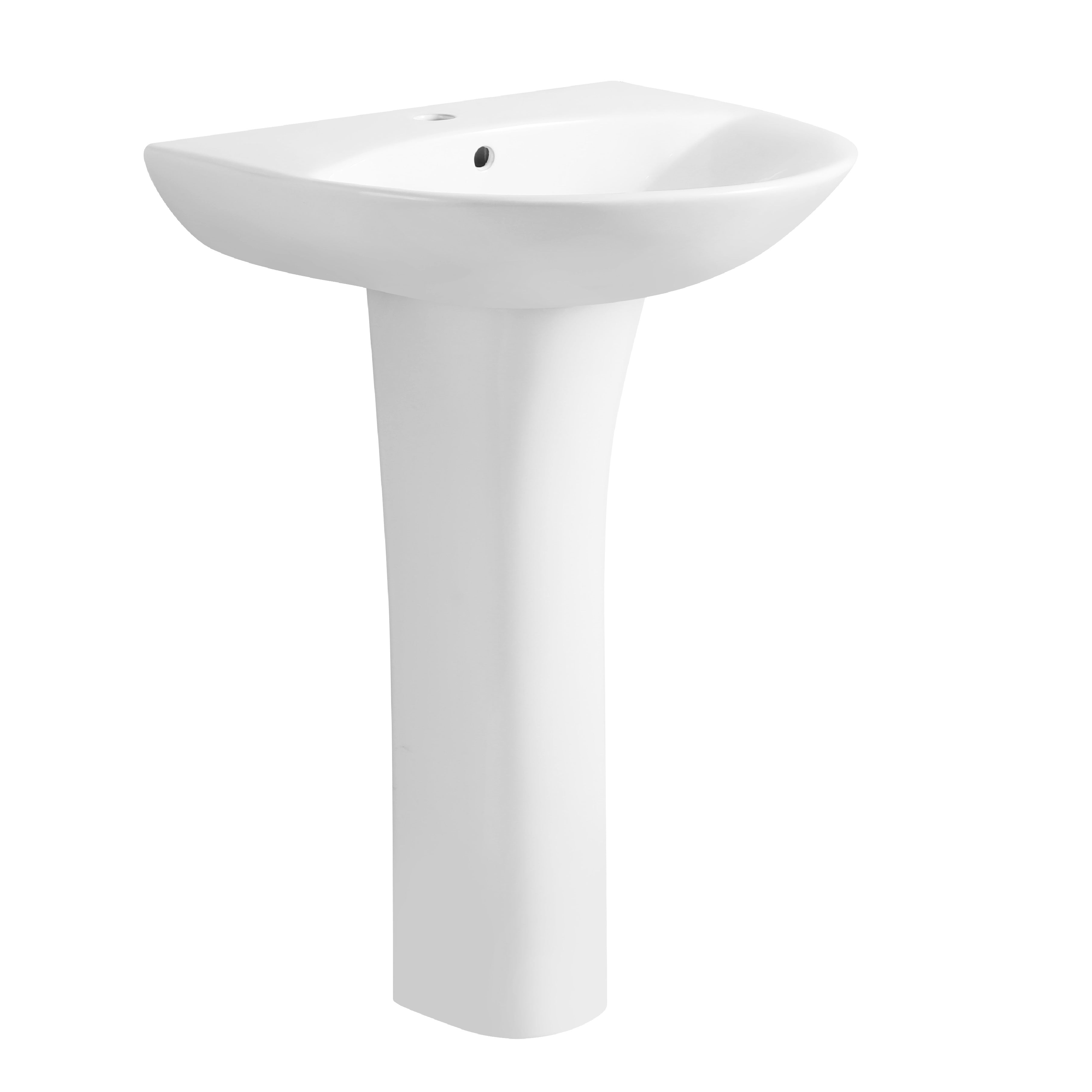 Basics Close Coupled Toilet And Full Pedestal Basin Suite - White