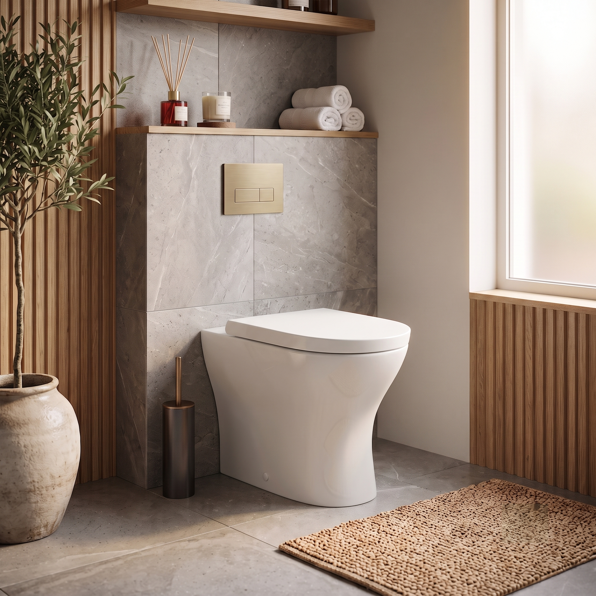 Palma Rimless Back to wall Toilet With Soft Close Seat Options - Whte