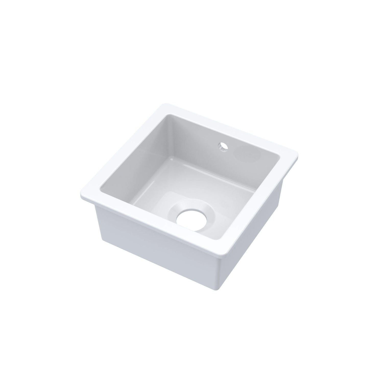 Nuie 457mm Single Bowl Square Inset Sink With Central Waste And Overflow