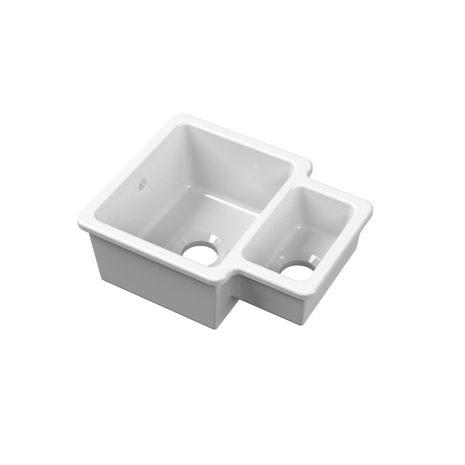 Nuie 579mm 1.25 Bowl Rectangular Inset Sink - White