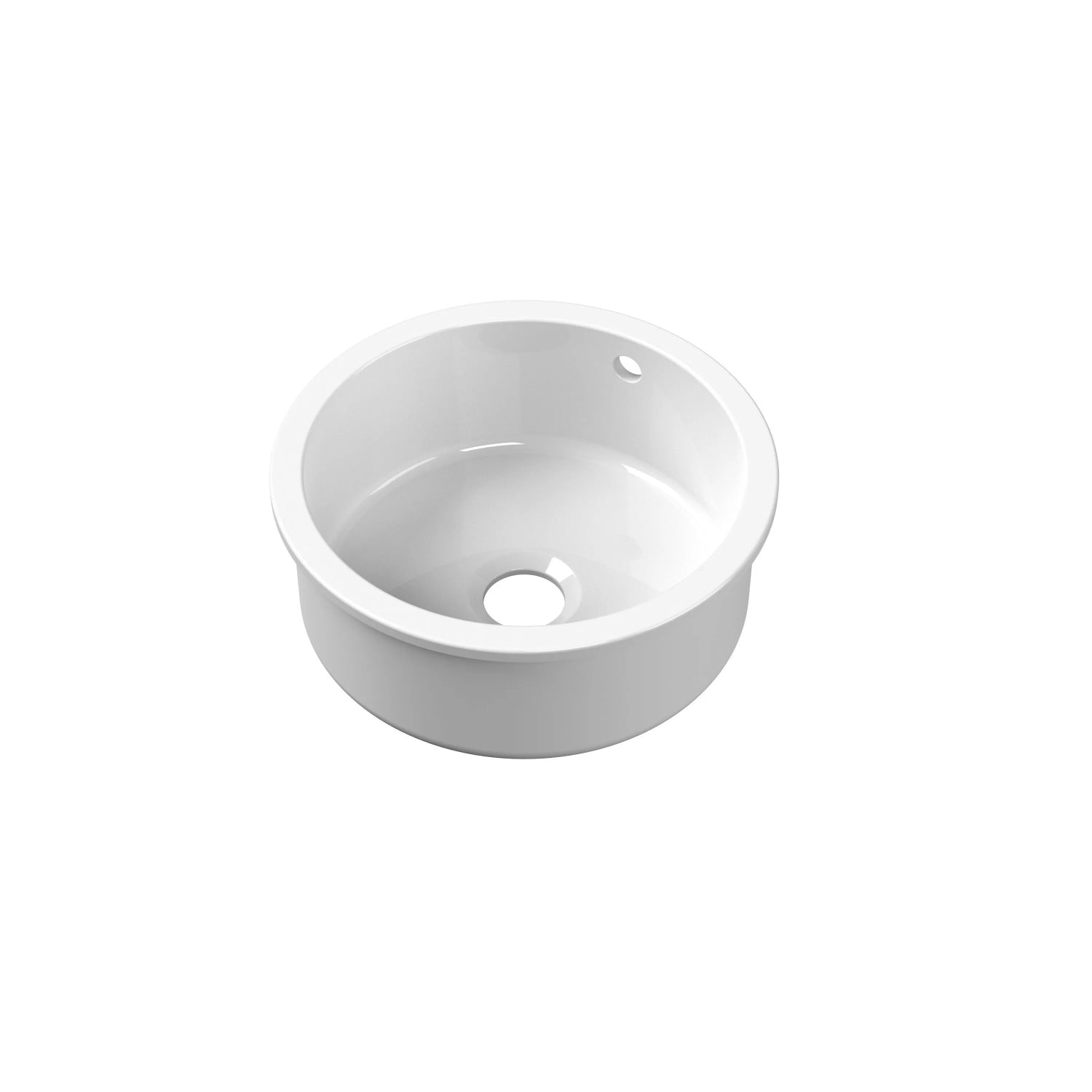 Nuie 460mm Single Bowl Round Inset Sink With Central Waste And Overflow