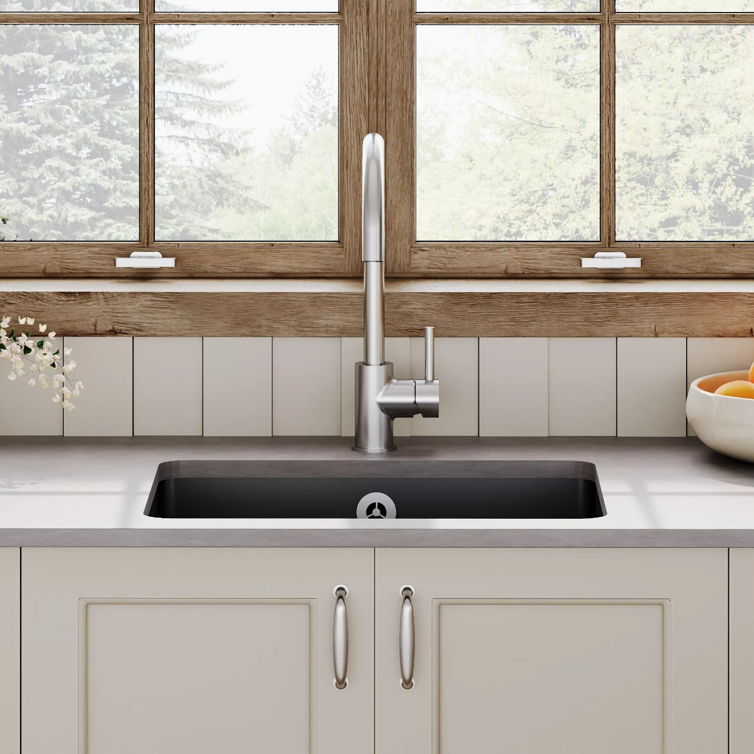 Nuie 548mm Single Bowl Rectangular Inset Sink With Central Waste And Overflow