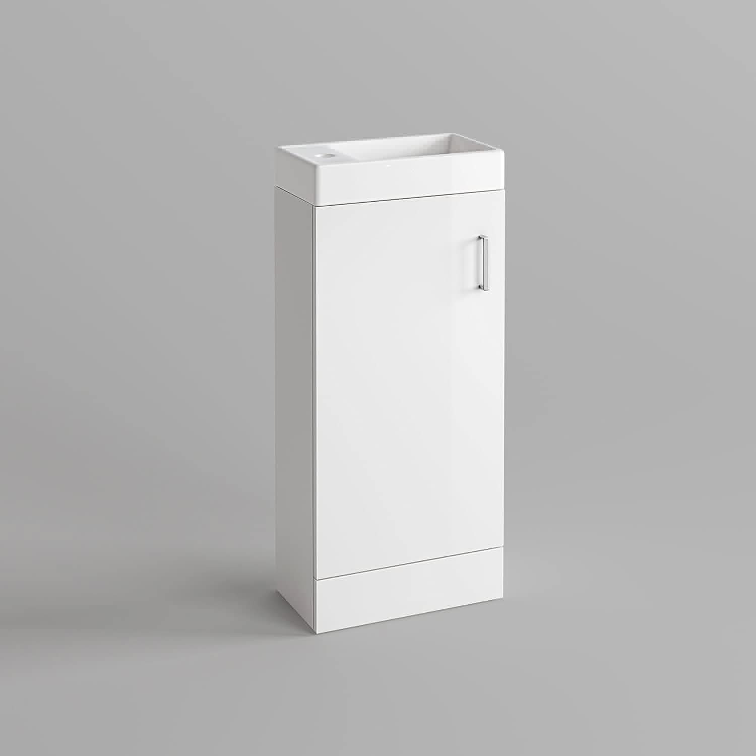 Mini Modern Cloakroom Bathroom Suite - Gloss White