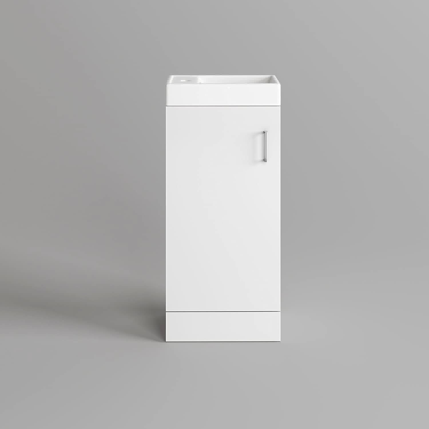 Mini Modern Cloakroom Bathroom Suite - Gloss White