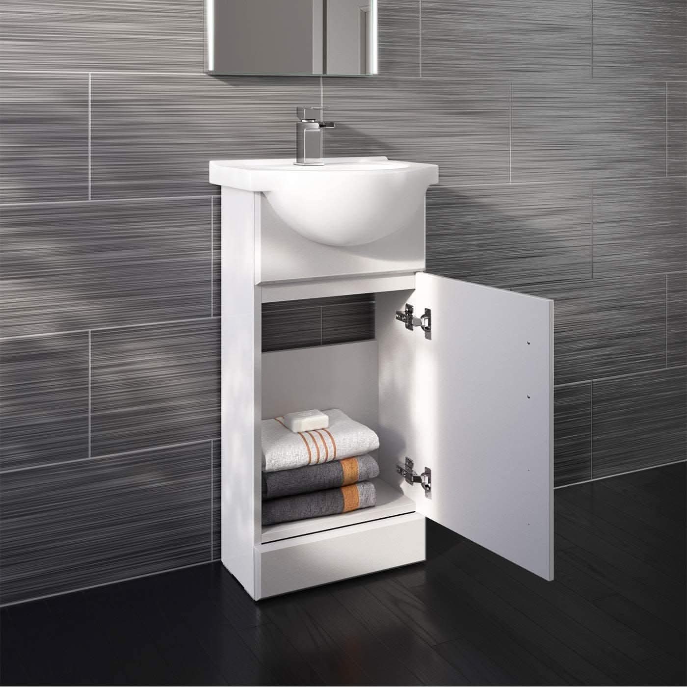 Petite Modern Cloakroom Bathroom Suite - Gloss White