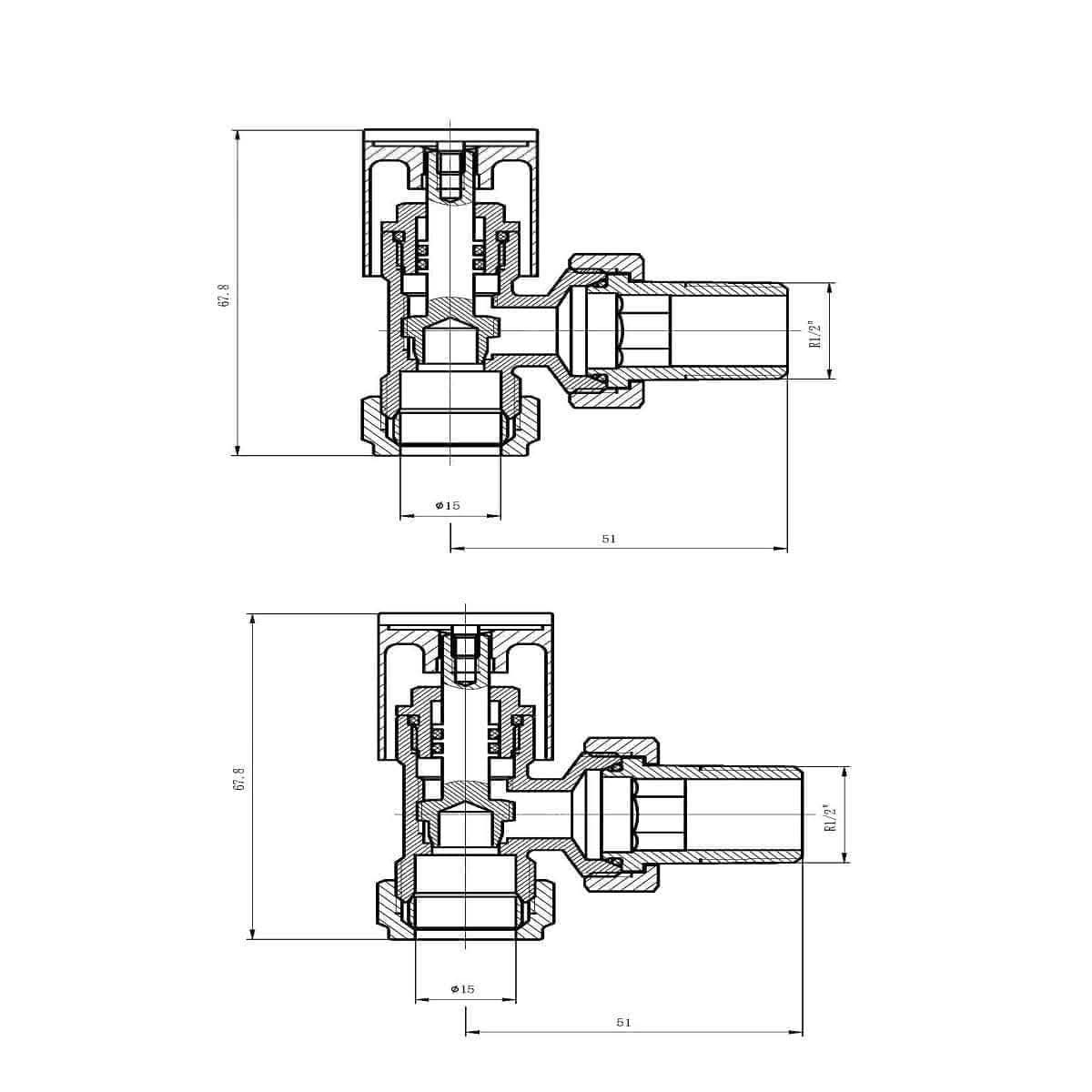Prima Round Radiator Valve - Pair
