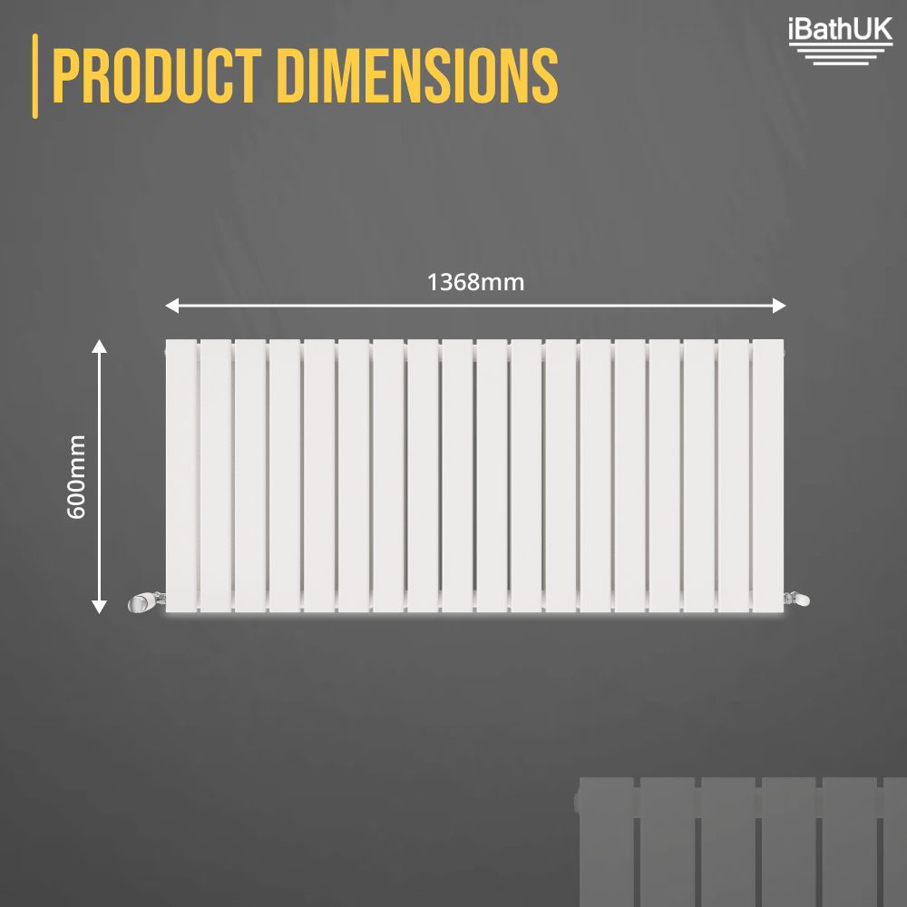 iBathUK Apex Horizontal Double Panel Slim Flat Radiator, Designer Radiator, UK Radiators, Slim Radiators