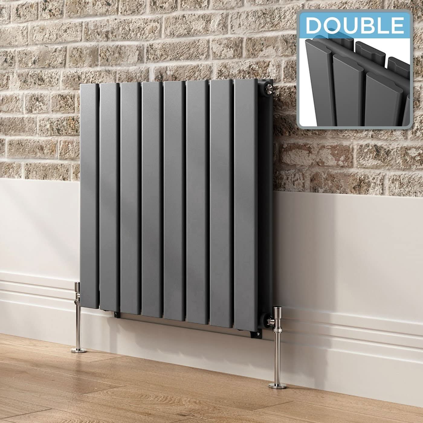 iBathUK Apex Horizontal Double Panel Slim Flat Radiator, Designer Radiator, UK Radiators, Slim Radiators