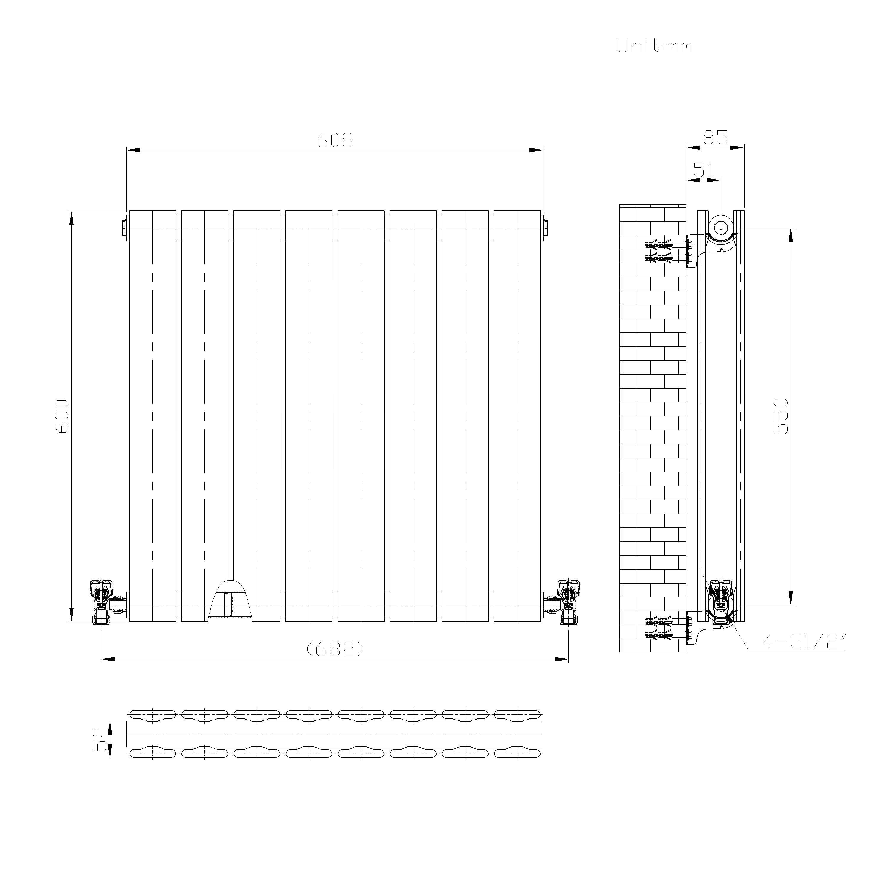 iBathUK Apex Horizontal Double Panel Slim Flat Radiator, Designer Radiator, UK Radiators, Slim Radiators