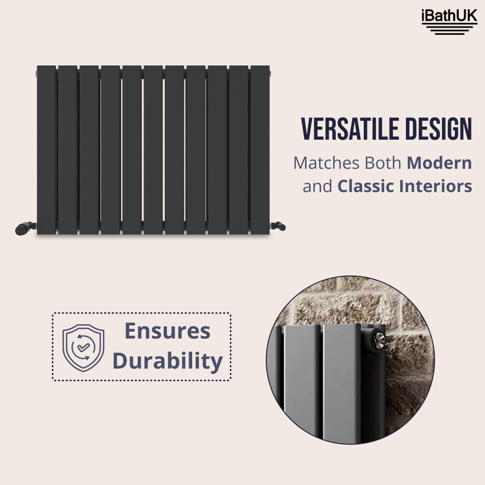 iBathUK Apex Horizontal Double Panel Slim Flat Radiator, Designer Radiator, UK Radiators, Slim Radiators