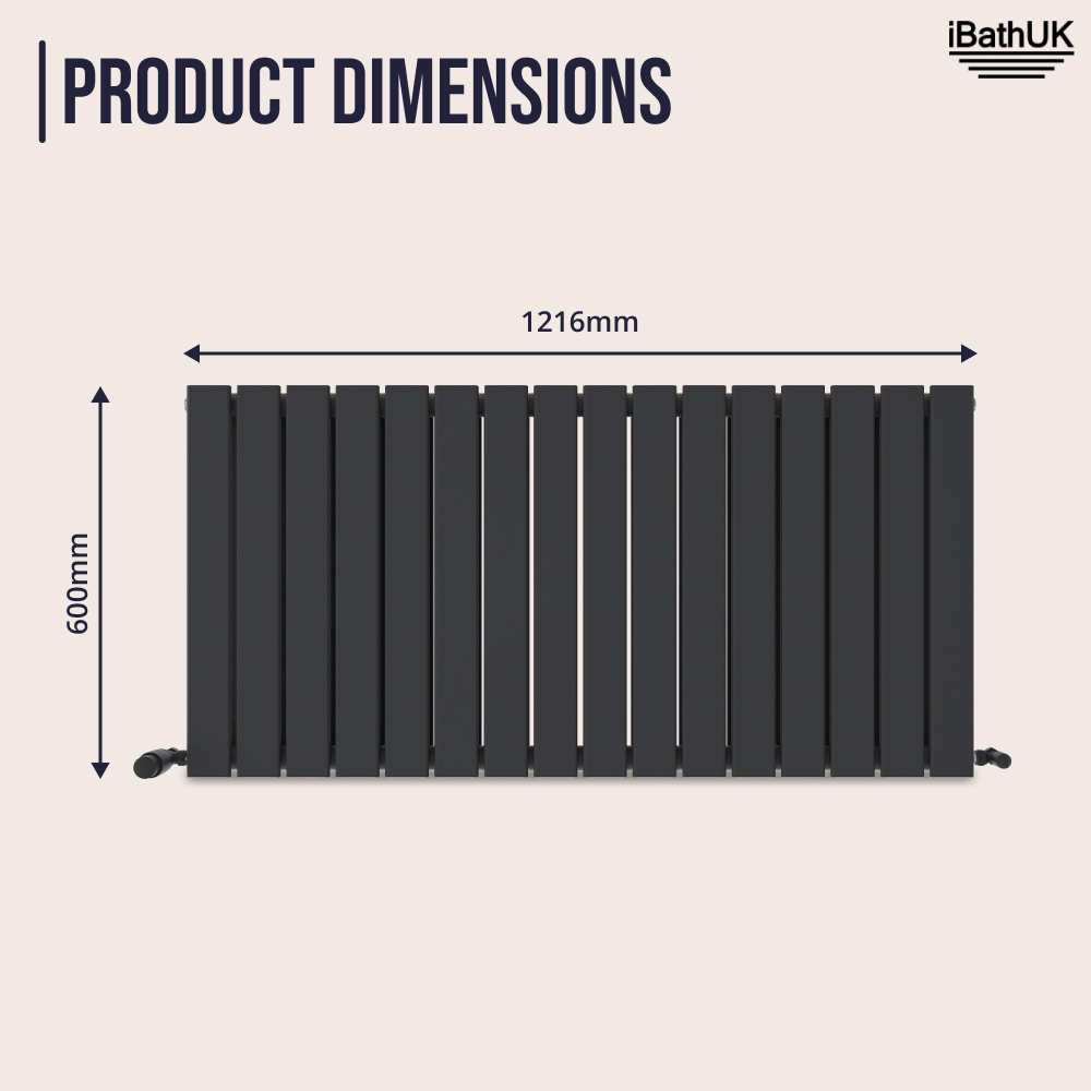 iBathUK Apex Horizontal Double Panel Slim Flat Radiator, Designer Radiator, UK Radiators, Slim Radiators