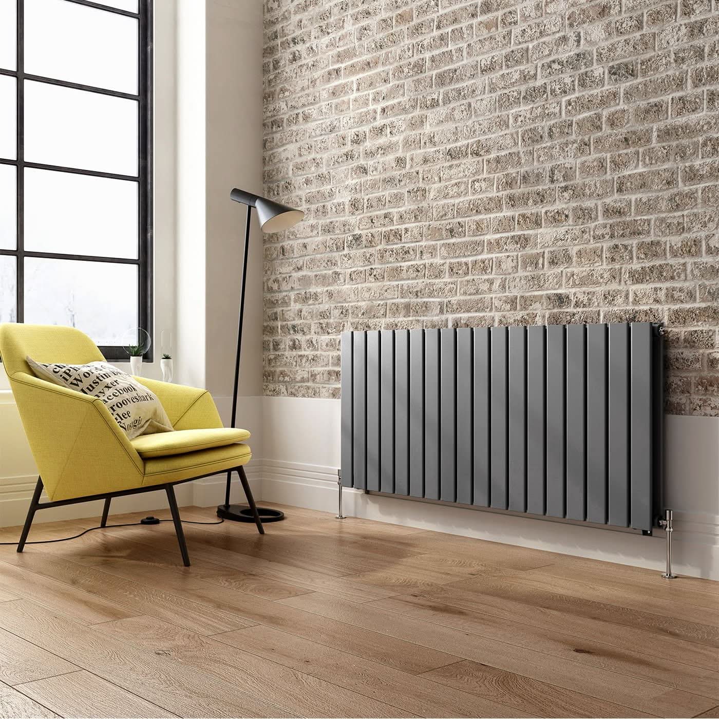 iBathUK Apex Horizontal Double Panel Slim Flat Radiator, Designer Radiator, UK Radiators, Slim Radiators