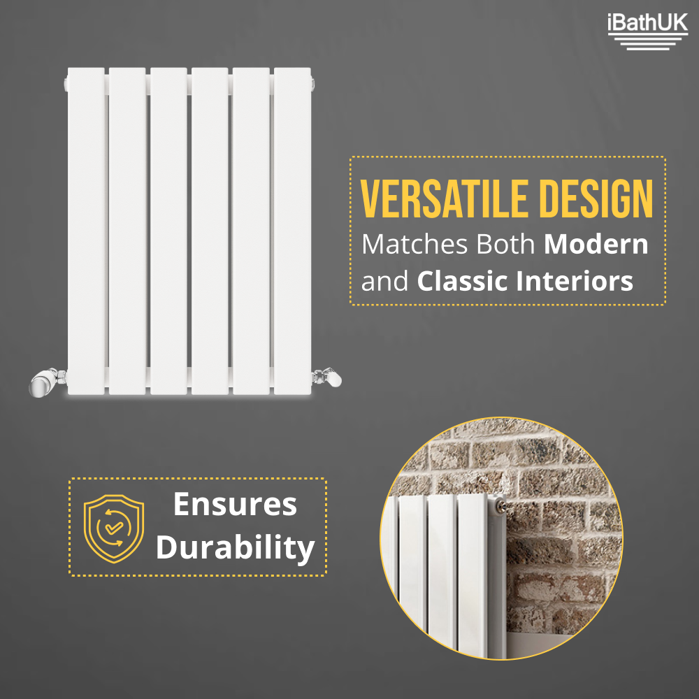 iBathUK Apex Horizontal Double Panel Slim Flat Radiator, Designer Radiator, UK Radiators, Slim Radiators