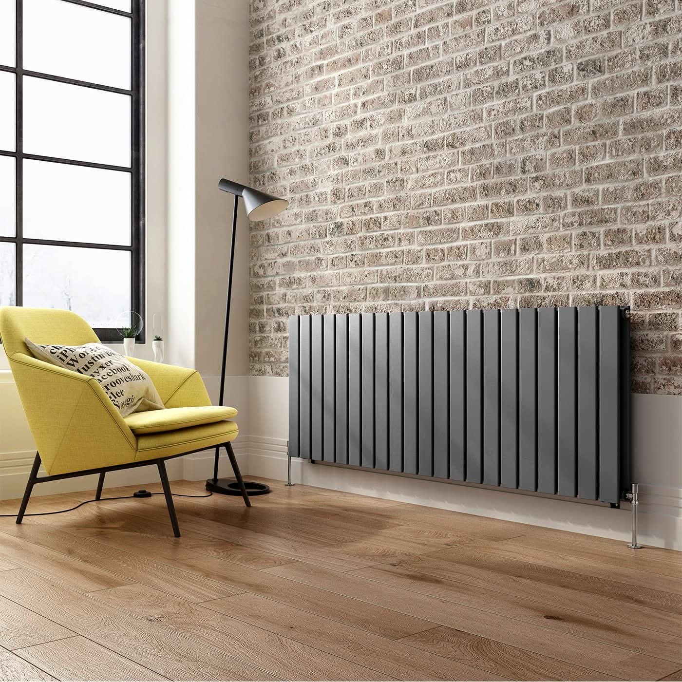 iBathUK Apex Horizontal Double Panel Slim Flat Radiator, Designer Radiator, UK Radiators, Slim Radiators