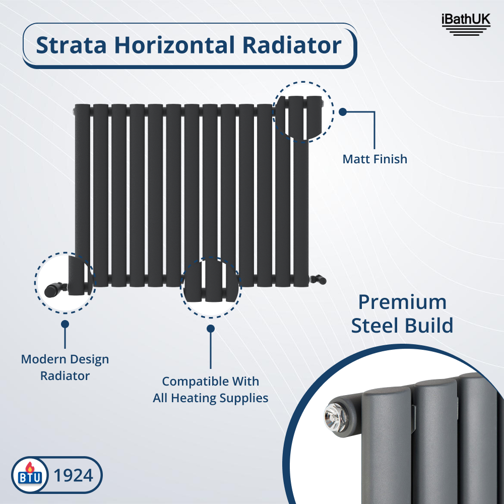 Princia Horizontal Single Oval Panel Radiator