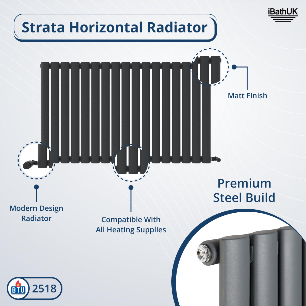 Princia Horizontal Single Oval Panel Radiator