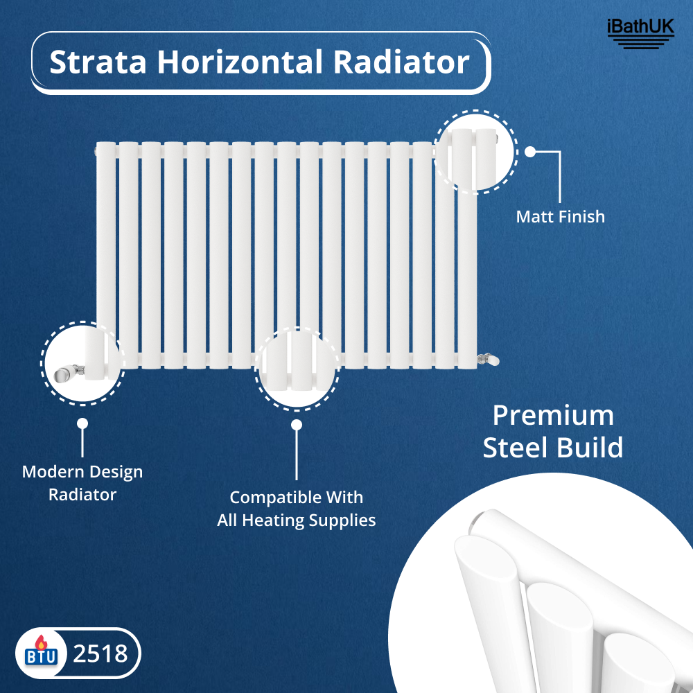Princia Horizontal Single Oval Panel Radiator