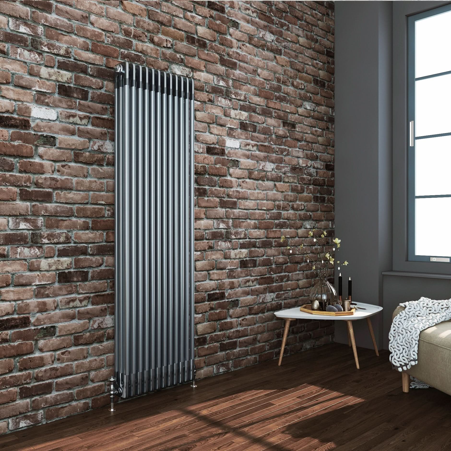 Helena MKII Column Vertical Radiator - Raw Metal