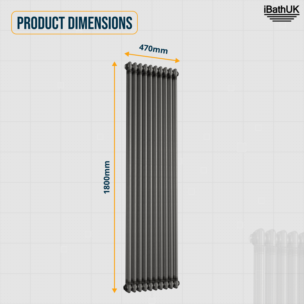Helena MKII Column Vertical Radiator - Raw Metal