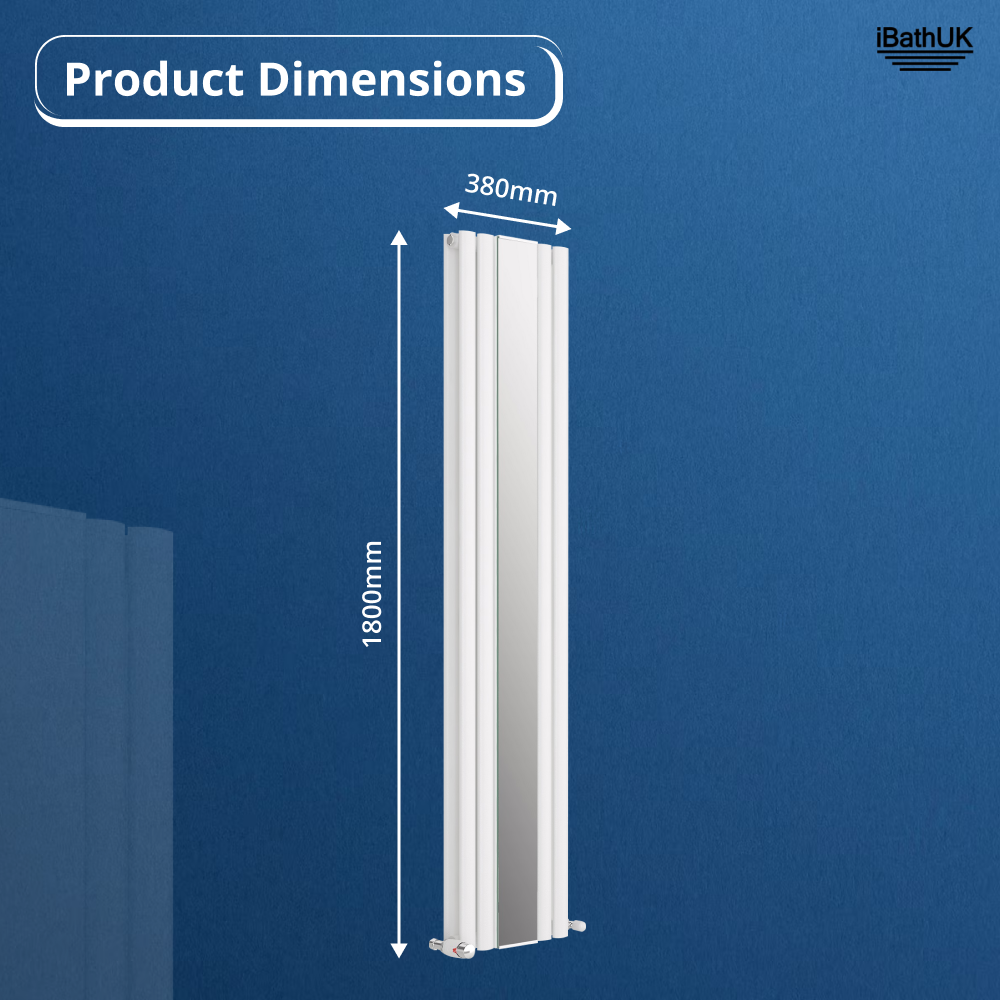 Princia Mirror Radiator - 1800 x 380mm