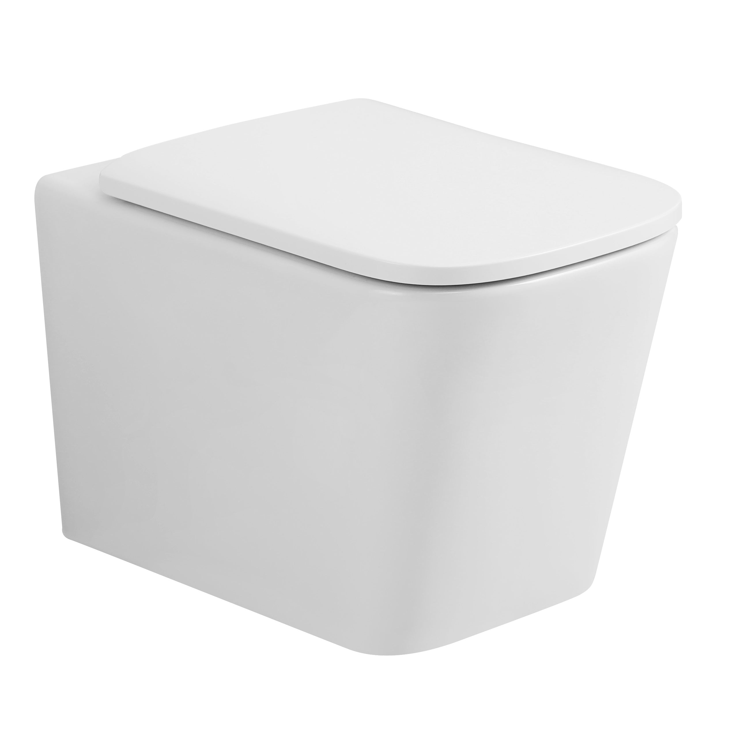 Salerno Rimless Wall Hung Toilet with Soft Close Toilet Seat - White