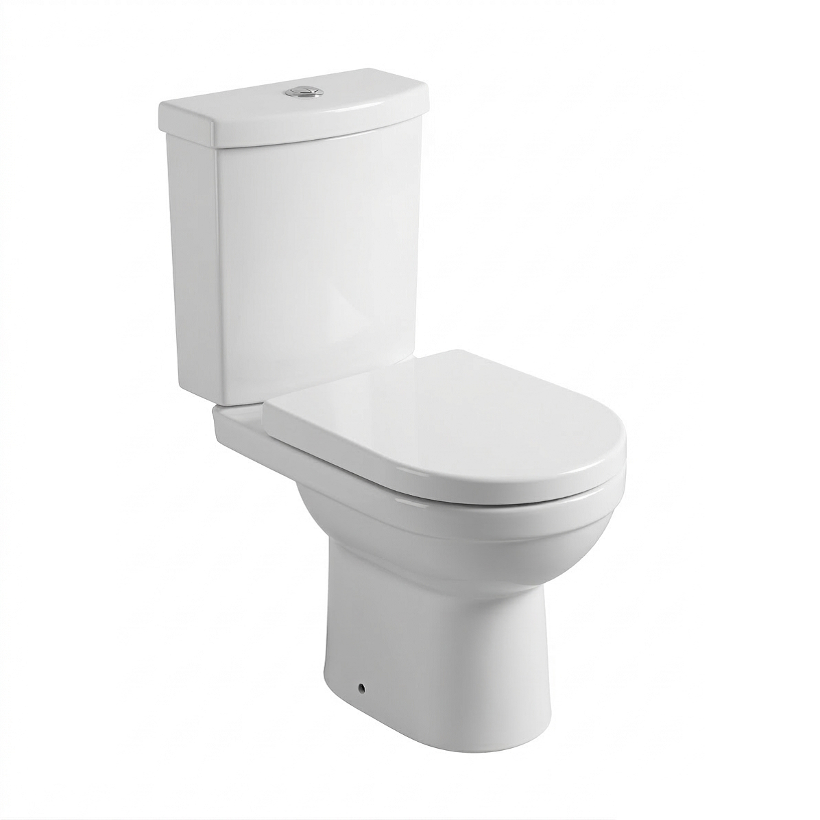 Sleek Close Coupled Toilet with Soft Close Seat & Cistern - White