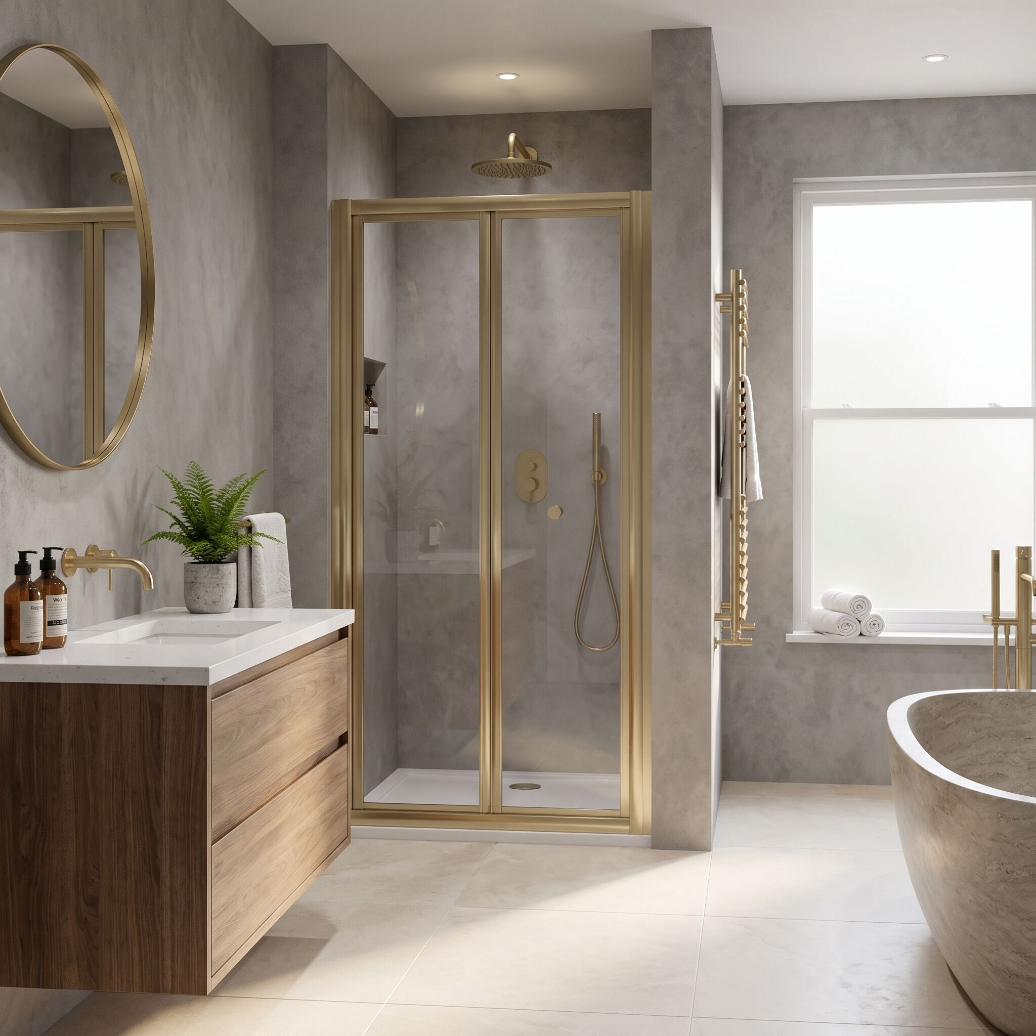 Matrix 4mm Glass Recessed Bi-fold Shower Door