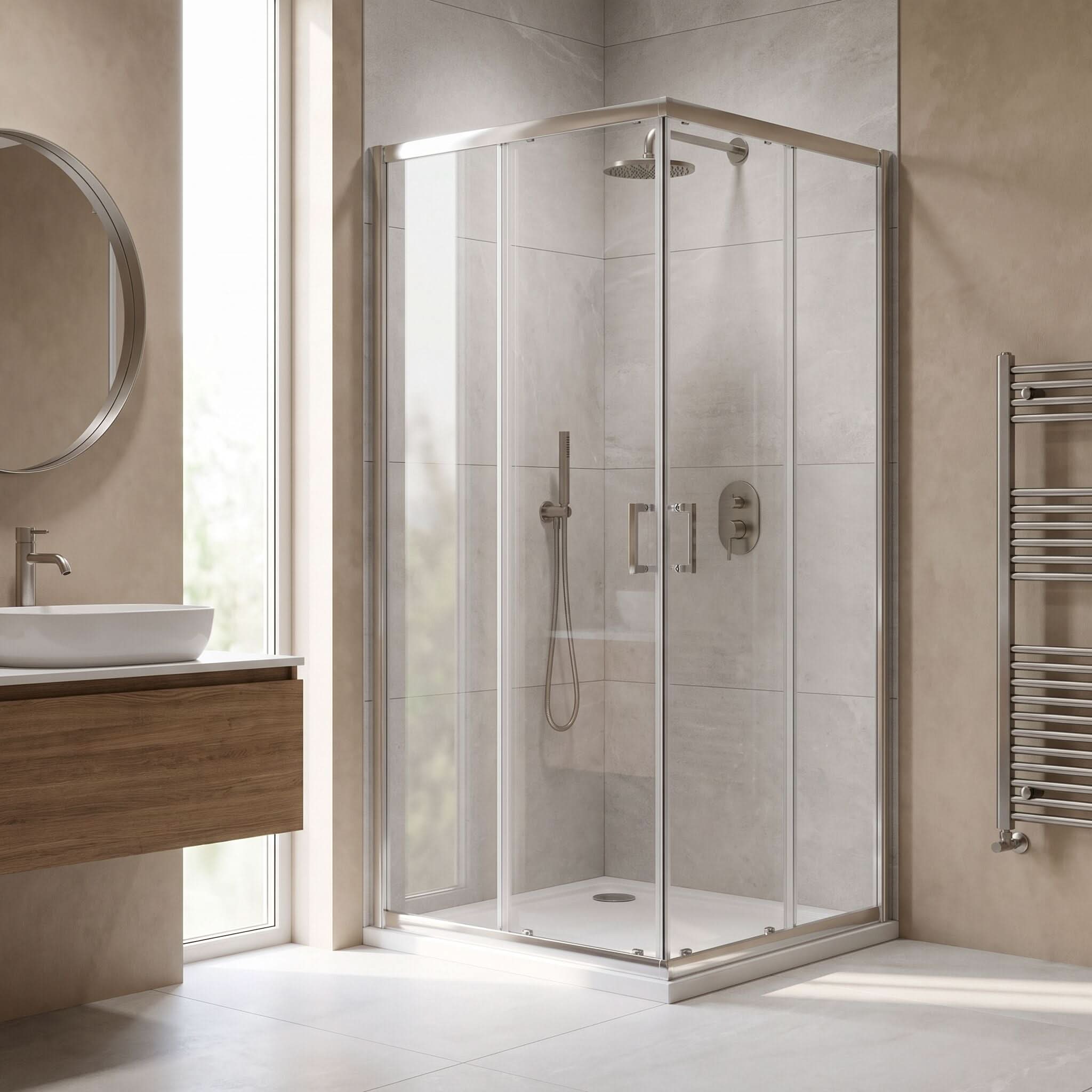 Matrix 6mm Glass Quadrant Shower Enclosure - Chrome
