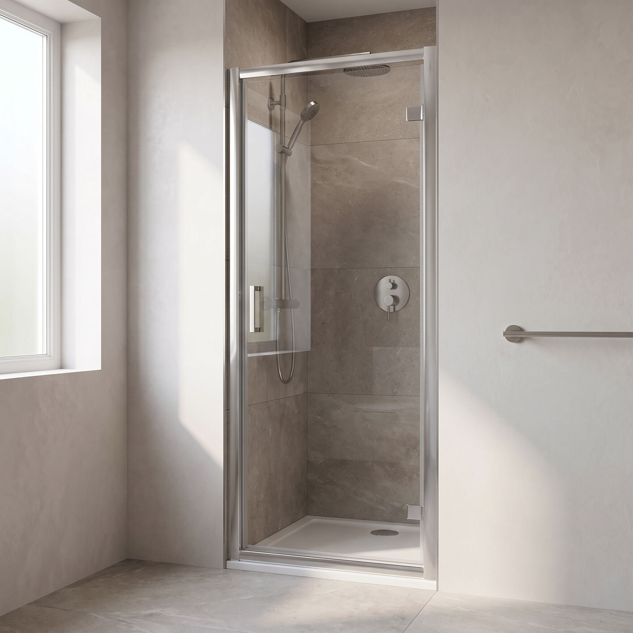 Matrix 6mm Glass Recessed Hinged Shower Door