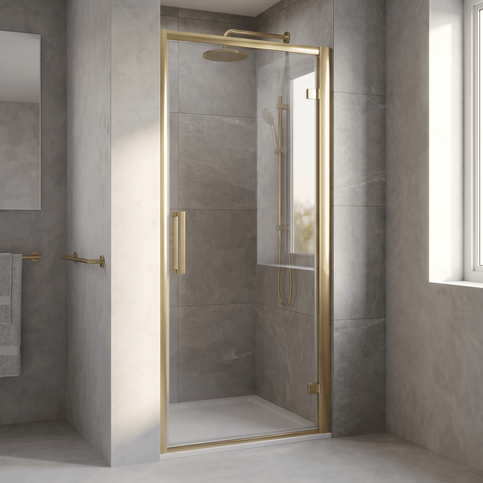 Matrix 6mm Glass Recessed Hinged Shower Door