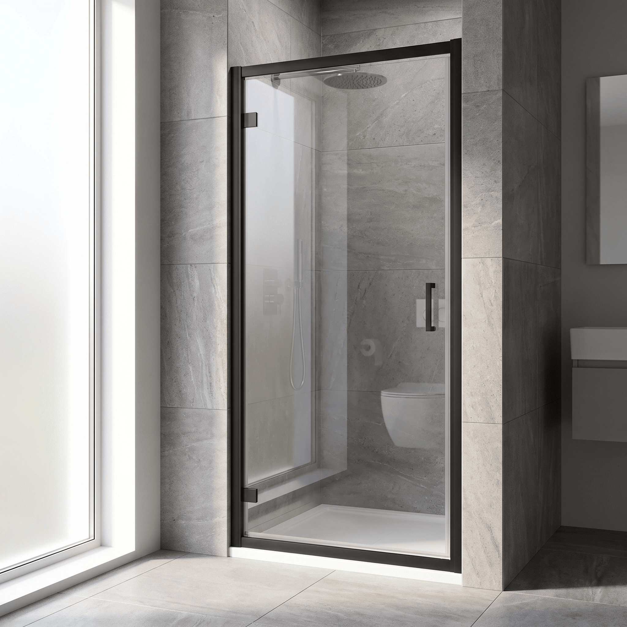 Matrix 6mm Glass Recessed Hinged Shower Door