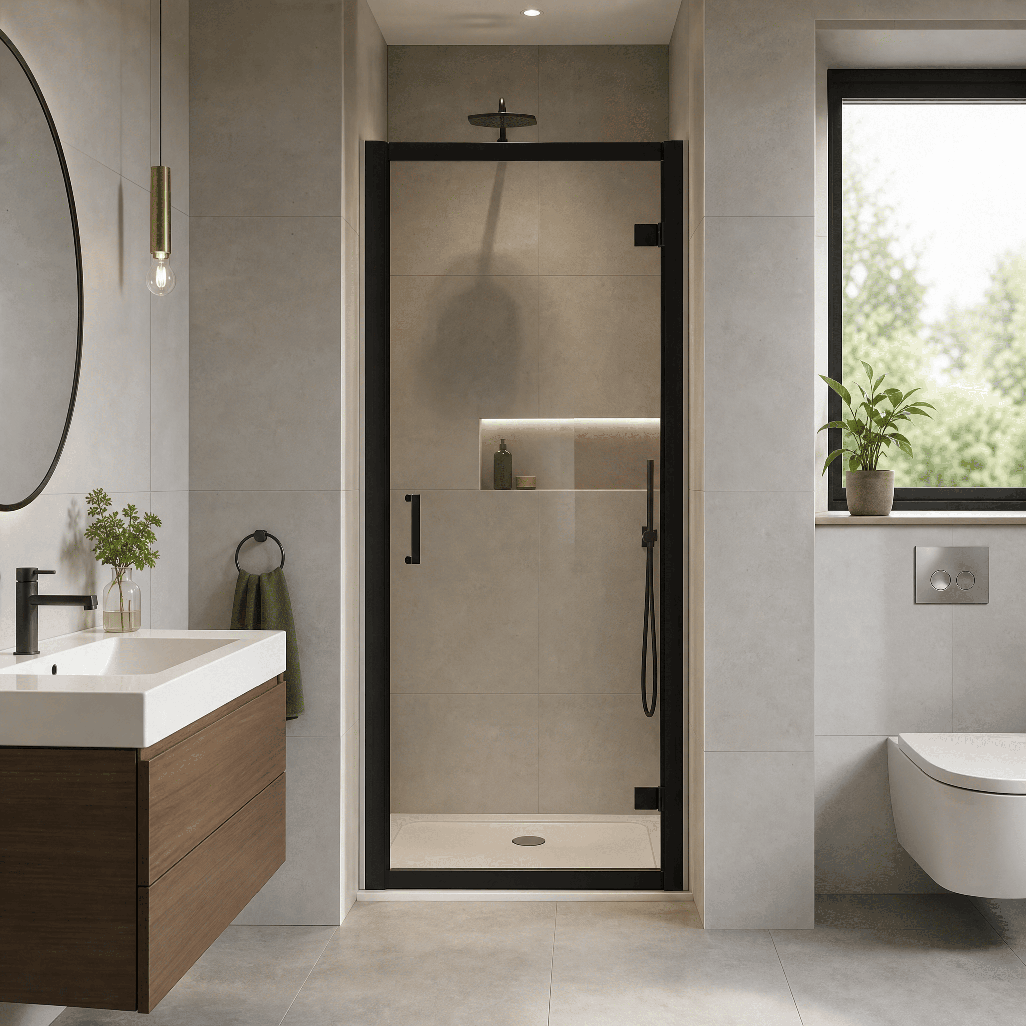 Matrix 6mm Glass Recessed Hinged Shower Door