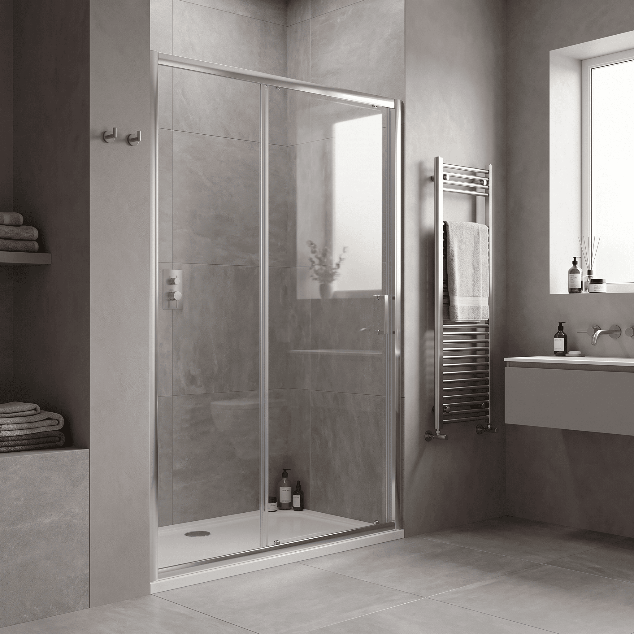 Matrix 6mm Glass Recessed Sliding Shower Door